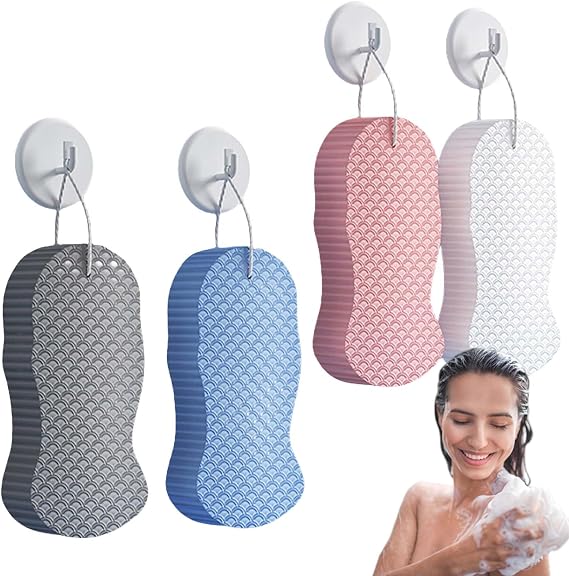 Magic Exfoliating Bath Sponge, Magic Exfoliating Body Scrubber, 3D Super Soft Magic Exfoliating Brush, Remover Dead Skin for Body and Face (4pc)