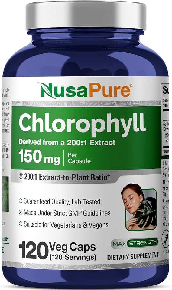 Chlorophyll, Non-GMO, Vegan, 150mg, 120 Veg Capsules - 120 Servings