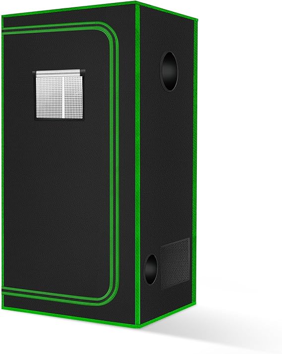 Small Grow Tent for Aerogarden,18x18x48 ,Hydroponics Growing System ,Highly Reflective 600D Diamond Mylar Canvas with Ventilation window and Floor Tray for Hydroponic Indoor Plant Growing