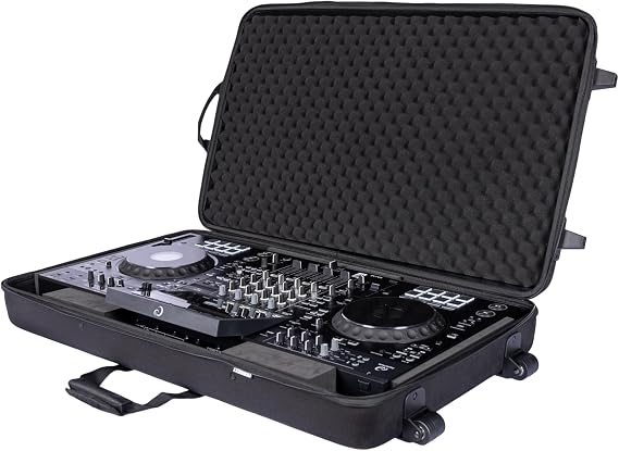 Headliner Lightweight Molded EVA Hardshell Pro-FitTM Case with Wheels Compatible with AlphaTheta XDJ-AZ All-In-One DJ System