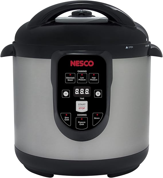 NESCO NPC9 Smart Electric Pressure Canner and Cooker for Home Food Preservation, 9.5Quart Stainless Steel with Digital Controls