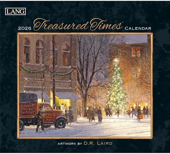 Lang Treasured Times 2026 Wall Calendar 12-Month Calendar with Stapled Binding, Linen-Embossed Nostalgic Artwork by D.R. Laird, 13.4" 12"