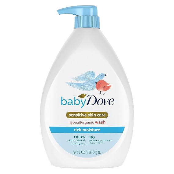 Baby Dove Sensitive Skin Hydrating Body Wash, Tear-Free & 34oz