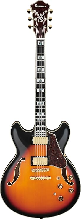 Ibanez Artstar AS113 Semi-hollowbody Electric Guitar - Brown Sunburst | Super 58 pickups with ebony fretboard and bone nut for jazz, rock and performance