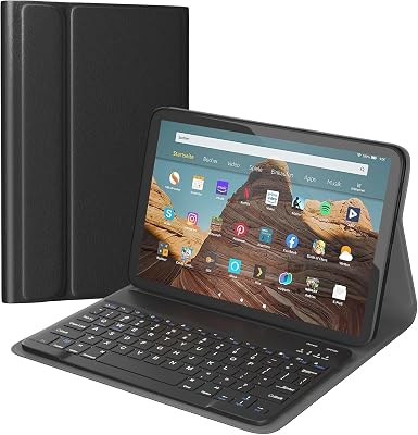 AGPTEK Keyboard Case for All-New Amazon Fire HD 88 Plus2020 Release, 10th & 2022 Release, 12th,with Detachable Wireless Bluetooth Keyboard
