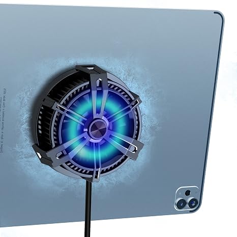 iPad Cooling Fan, Tablet, Cooling Cooler, High Power, 13.0 inches 33 cm2, Ultra Large Heat Transfer Area, Magnetic Adsorption, Peltier Element, Hydraulic Noise Reducing Fan, 2 Rows of Independent Heat Dissipation Fins, Mobile Game, Delivery, Prevents Heat Out, Compatible with iPhone 12/13 Pro Max
