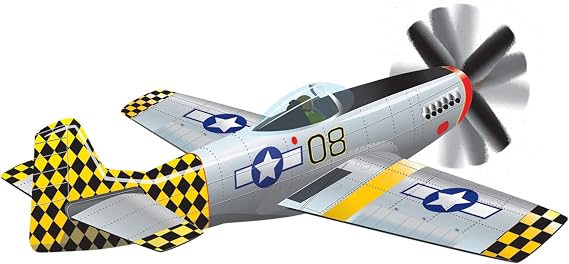 X-Kites WindNSun Super Size 3D Nylon Kite, Aircraft P-51 Mustang, 50 Inches Wide