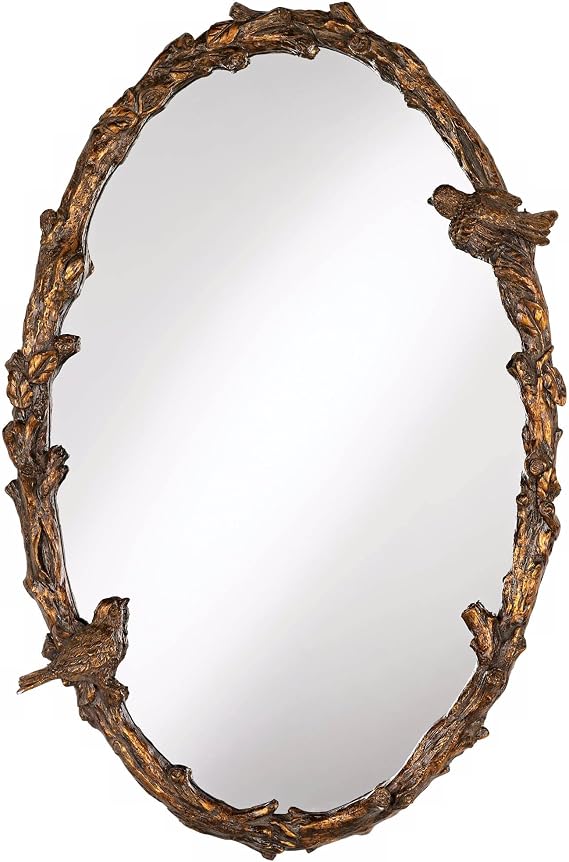 Uttermost Paza Love Birds Oval 34" High Wall Mirror