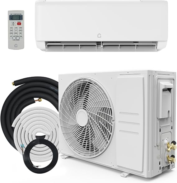18,000 BTU Mini Split AC/Heating System for Room Up to 1250 Sq.Ft, 21 SEER2 Inverter Energy Efficient Ductless Air Conditioner, Heat Pump, Installation Kits