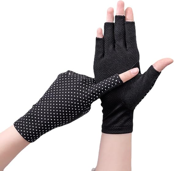 XuoAz UV-Sun-Protection Gloves Driving-Gloves Sunblock-Fingerless Non Slip Summer Outdoor Gloves for Women Girls