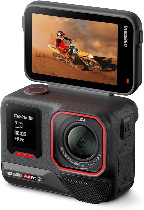 Insta360 Ace Pro 2 Standard Bundle - 8K Waterproof Action Camera Co-Engineered with Leica, 1/1.3" Sensor, Dual AI Chip, Leading Low Light, Superior Audio