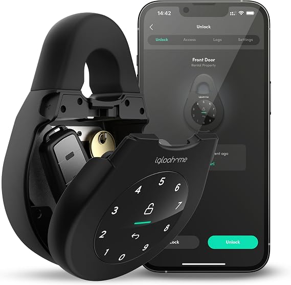 igloohome Keybox 3 Smart Lock Box, Large Key Safe w/Airbnb Sync (iOS/Android) Remotely Generate Bluetooth-Keys & Pin Codes Without Internet