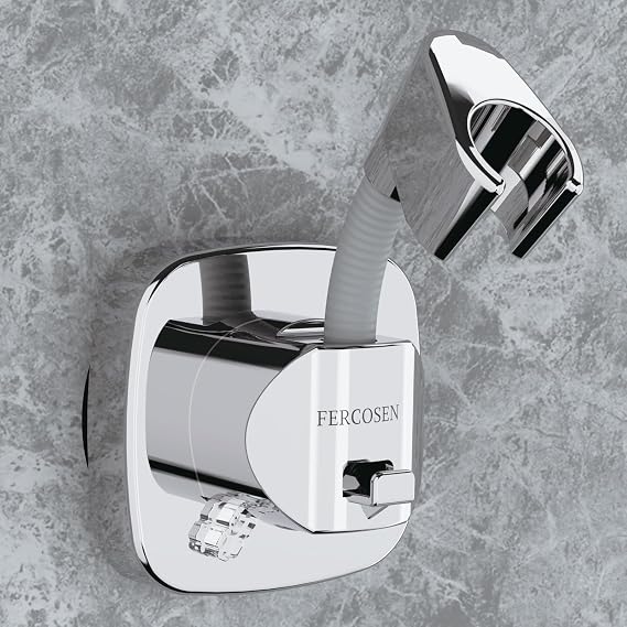Shower Head Holder with Suction | 360 Swivel | Silver