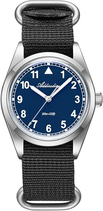ADDIESDIVE 36MM Mens Military Field Watches VH31 Quartz Movement Sweep Second Hand Luminous 100M Waterproof Watches for Men Minimalist Outdoor Sports Mens Wrist Watch