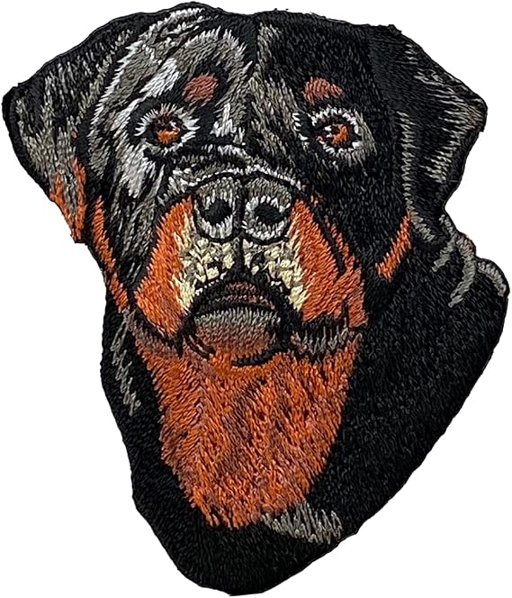 Rottie - Rottweiler - Head - Dog - Pets - Embroidered Iron on Patch