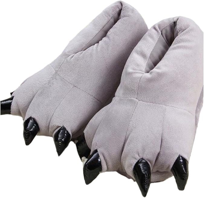 Unisex Soft Plush Paw Slippers Animal Paw slippers Women's Shoes Dinosaur paw slippers