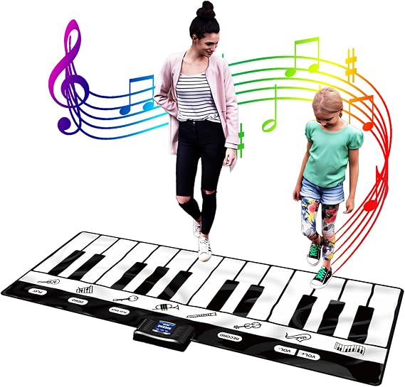 SUNLIN 6ft Floor Piano Mat for Kids Age 3-8, Giant Dance Mat for Toddlers