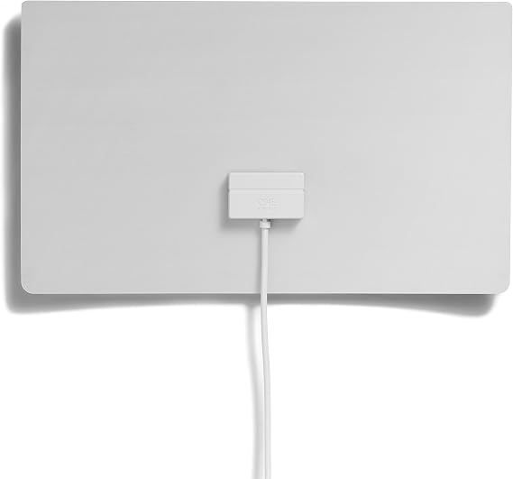 One For All Ultra Flat Amplified Indoor Digital TV Aerial - Ready to receive Freeview and Analogue TV Signals within a range of 15 miles -4G Filter- Full HD ready – UHF/VHF – White/black - SV9440