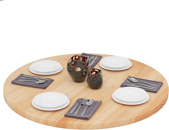 LAMO Manufaktur Round Table Top 100 cm Made of Natural Wood Wooden Top for Dining Table Kitchen Table Bistro Table Thickness: 40 mm Colour: Natural