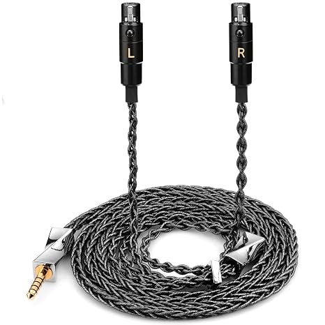 FAAEAL Audio Upgrade Cable 8 Core Single Crystal Silver Plated Cord HiFi Replacement Mini 4pin XLR Compatible with Audeze LCD-3 LCD-4 LCD-X LCD-XC for Musician Audiophile 4.4mm 4.9ft