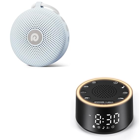 Dreamegg Baby&Adult Sleep Ease Bundle - Sleep D11Max Bundle with D1 Nova, Sound Machine Baby for Sleep, Dimmable Sound Machine, White Noise Alarm