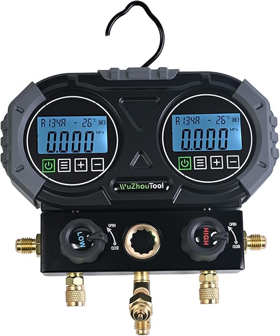 Digital Hvac Gauges, Easy Read Digital Manifold Gauge Set Long-Lasting Pressure Gauge Backlit Accessory Manifold Gauges Hvac Set Navac