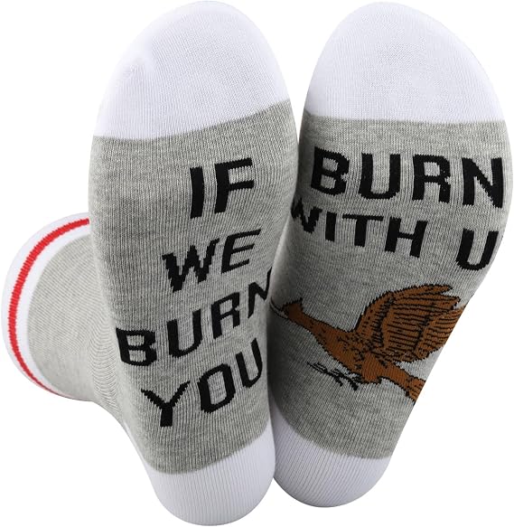 G2TUP Hunger Movie Socks Katniss Fans Gift If We Burn You Burn With Us Socks Hunger Movie Merch