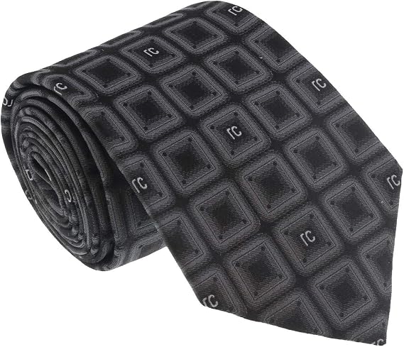 ROBERTO CAVALLI ESZ033 05001 Grey Geometric Square Tie for Mens