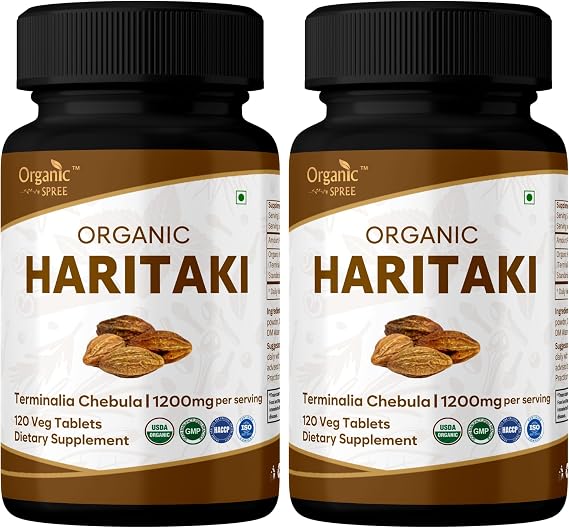 Organic Spree Haritaki 120 Tablets Terminalia chebula - Third Eye Awakening - 60 Days Supply - Supports Healthy Digestion, Gut Wellness, Pineal Gland* | USDA Organic, GMP, HACCP Certified (2)