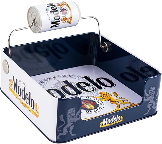 Modelo Mexican Style Metal Servilletero Napkin Holder Beverage Bucket with Grip Handle Multicolor