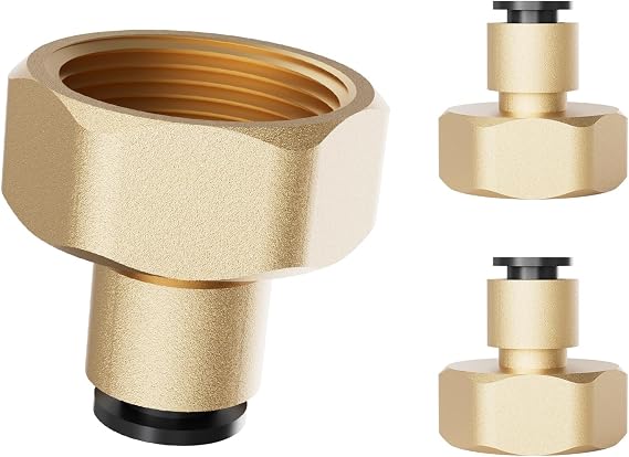 1/4 Inch Brass Drip Irrigation Connector, Barbed Brass Fitting for 1/4" Tubing, Leak-Resistant Adapter for Garden & Drip Irrigation Systems, 2 Pack