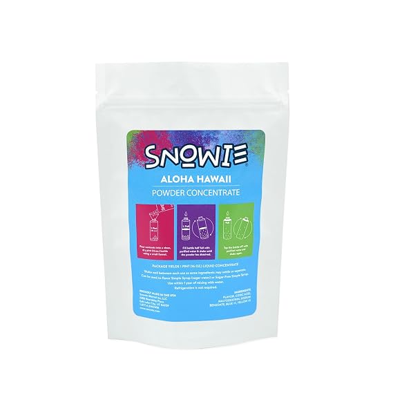 SNOWIE Original Recipe Snow Cone Syrup Concentrate (Pint, Aloha Hawaii)