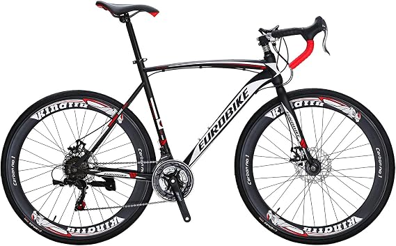 EUROBIKE Road Bike,700C Wheels 21 Speed Disc Brakes,Mens or Womens Bicycle,54cm/49cm Frame
