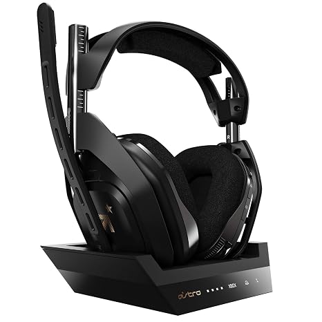 Logitech G Astro A50 Wireless Headset + Base Station Gen 4 - Black/Gold | Compatible with Xbox Series X|S, Xbox One, PC, Mac