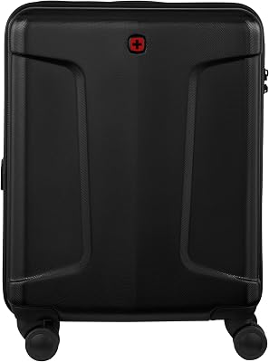 Wenger Legacy Carry-On Hardside Case, hand luggage, trolley, 39 44 l, women men, business travel holiday, black, 610865