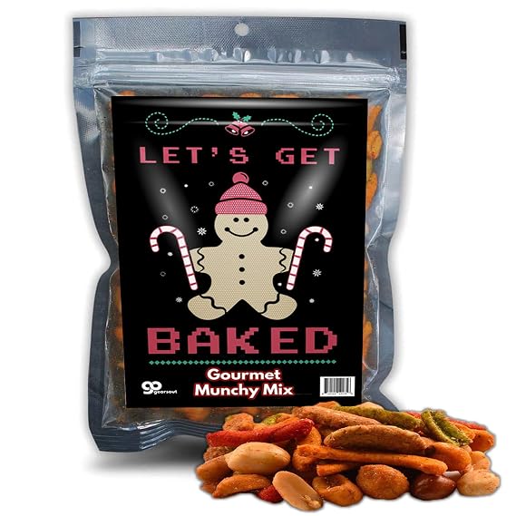 Funny Christmas Premium Trail Mix - Hilarious Stocking Stuffers for Men Food Spicy Gifts for Women - Unique Foods Gifts and Gourmet Basket Ideas Care Packages Christmas Gag Gifts for Adults Teenagers Coworkers Friends (Baked)