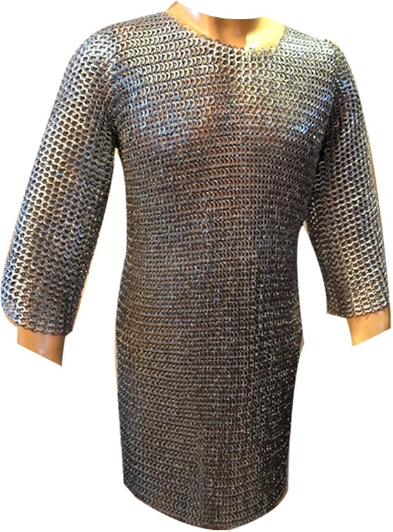 Chain Mail Hauberk Flat Riveted Washer Maille Chest 45 Large Galvanized