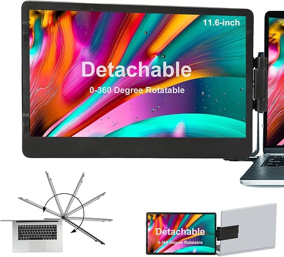 farfi Laptop Screen Extender - 360 Rotatable Portable Monitor