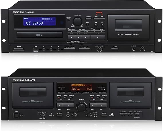 TASCAM CD-A580-V2 Rackmount Recorder and Dual Cassette Recorder