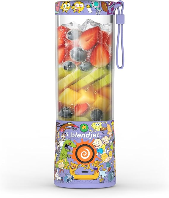 BlendJet 2 Portable Blender for Smoothies & Shakes - 16oz BlendJet Cordless Personal & Small Blender, USB-C Rechargeable & Self Cleaning - (Nicktoons)