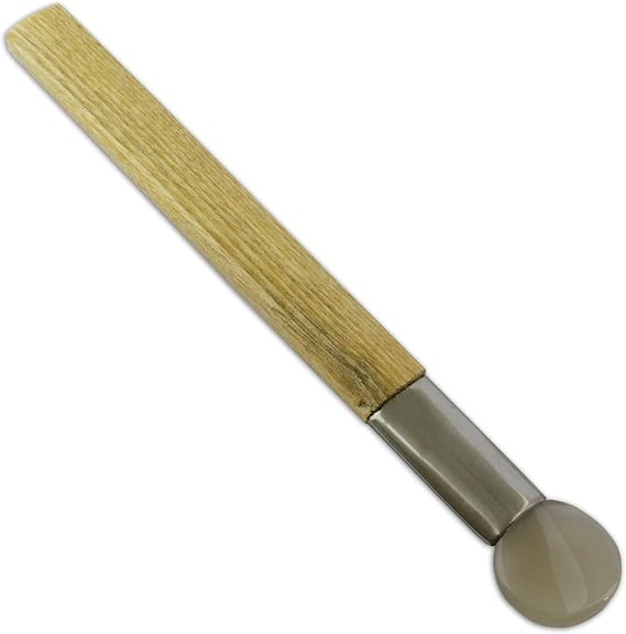 Round Flat Agate Burnisher Metal Clay Jewellers 22cm shaping craft tool