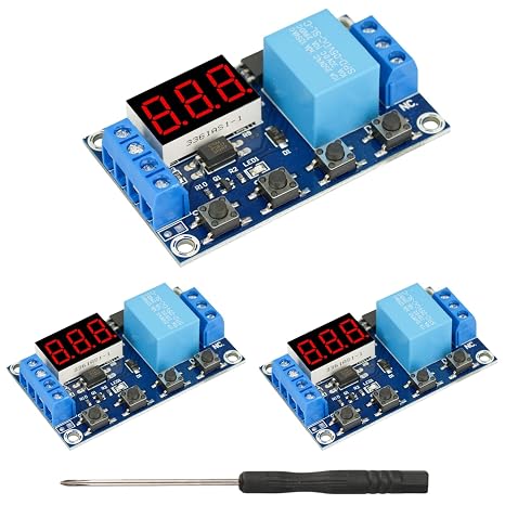 3Pcs 6-30V Timer Relay Module Programmable Delay | with LED Display Cycle Timer Supports Micro USB 5.0V