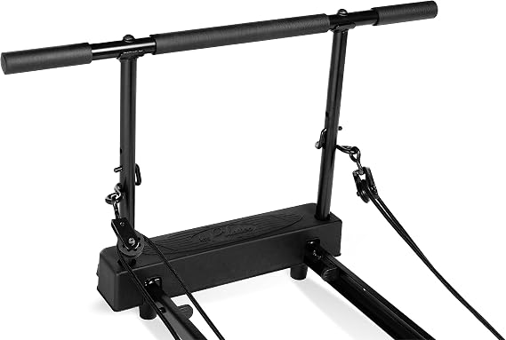 AeroPilates by Stamina 55-0012 Sturdy Steel Frame Pull Up Bar Pulley Riser Pilates Reformer Attachment with Padded Grip for Upper Body Exercise, Black | 55-0012 Sturdy Steel Frame Pull Up Bar Pulley Riser Pilates Reformer Attachment; Padded Grip for Upper Body Exercise