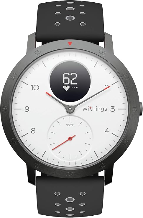 Withings Steel HR Sport - Multisport hybrid Smartwatch, connected GPS, heart rate, fitness level via VO2 max, activity and sleep tracking, notifications