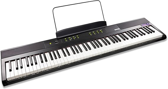 RockJam 88 Key Digital Piano with Semi Weighted Keys & Note Stickers