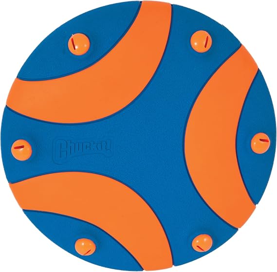 Chuckit! Whistle Flight Fetch Toy, Orange/Blue, for Medium to Large Dogs | Measures 10.6 In x 1.2 In x 11.1 In, for Medium to Large Dogs