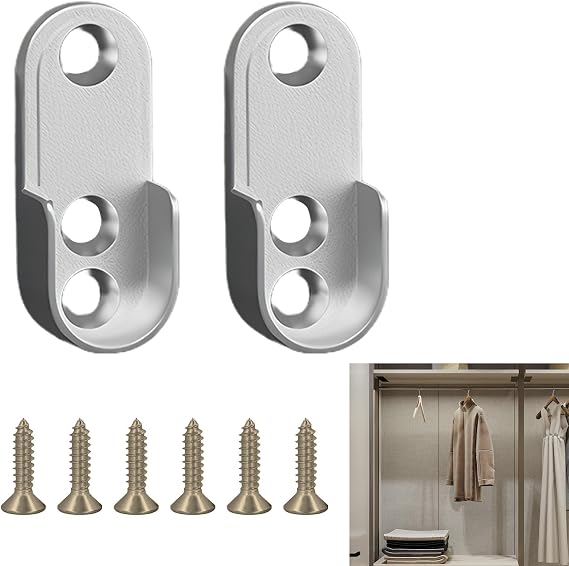 Oval dolap borusu tutucu, 2 adet elbise askısı askısı, elbise askısı tutucu, dolap borusu deposu oval tutucu, 15 mm elbise askısı askısı, dolap için çinko alaşım, elbise askısı