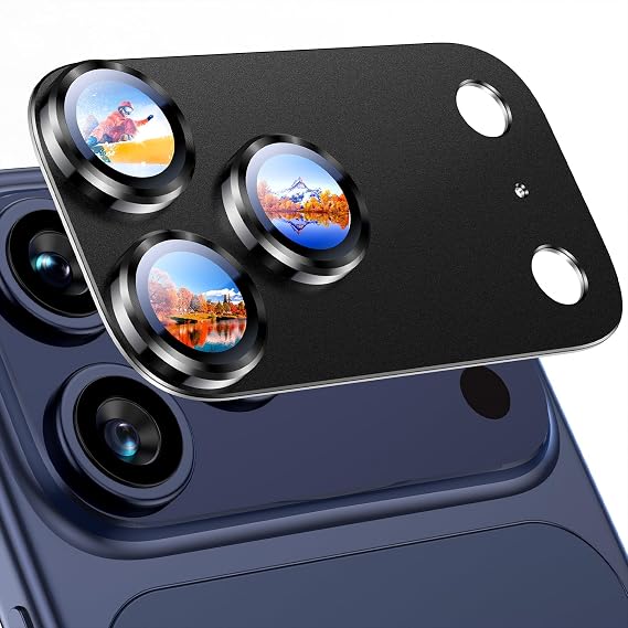 Uyiton for iPhone 17 Pro Camera Lens Protector, Metal Frame Glass Cover