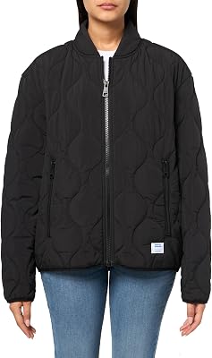 HUGO Womens Quilted Nylon Water Repellent Zip Up Jacket
