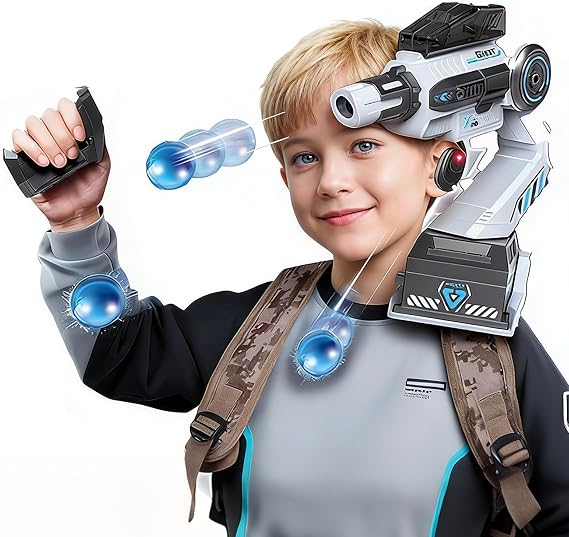 Cool Inductive Robot Arm Tracking Blaster, Smart Head & Hand Motion Tracking Robotic, Shoulder-Mounted Blaster Robot Toy with Remote Control (1000 PCS Water Bullets)